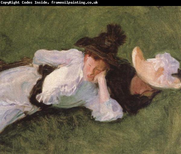 John Singer Sargent Two Girls on a Lawn